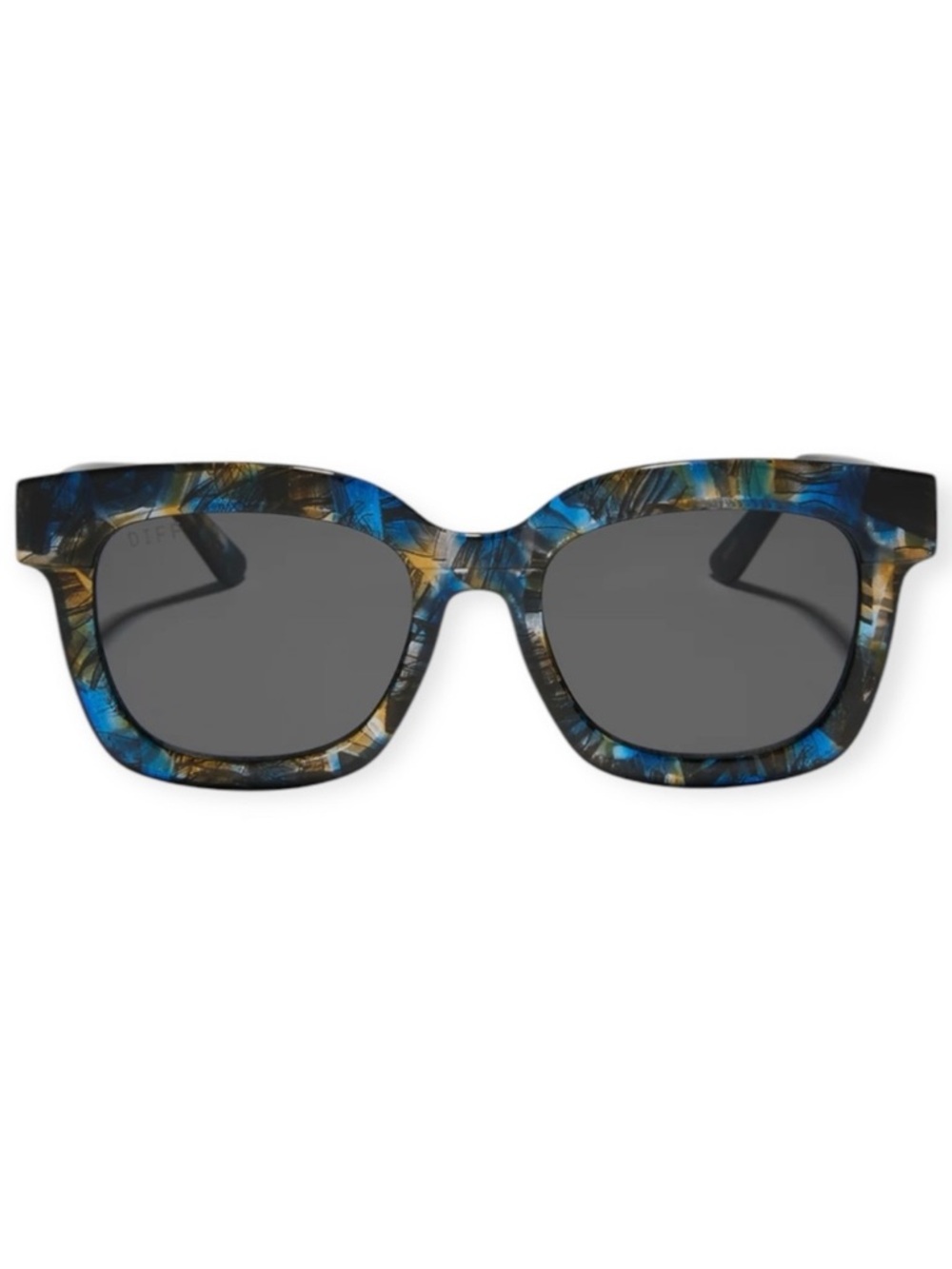 DIFF Makay Sunglasses Glacial Tortoise Frame Grey Lens Square NWT